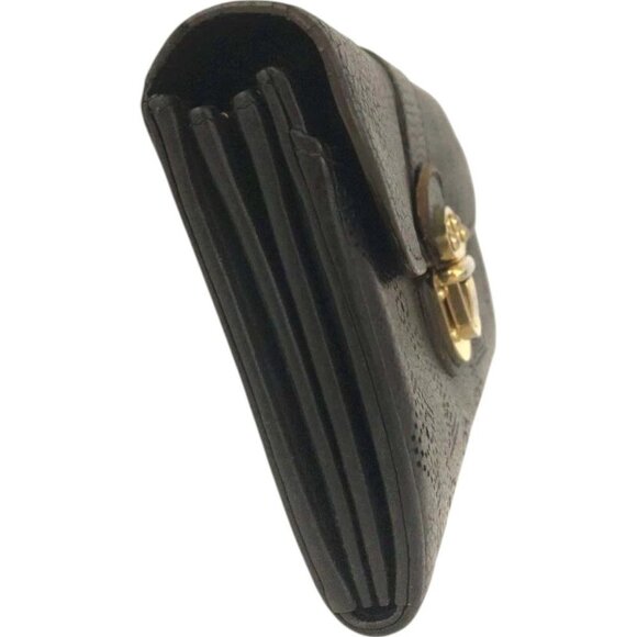 979236BX (L3) Authentic Louis Vuitton Wallet Long Black Monogram Mahina Luxury V - Picture 4 of 9